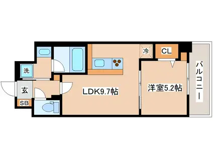D-1兵庫(1LDK/3階)の間取り写真