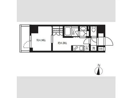 グランパセオ清澄白河II(1DK/10階)の間取り写真