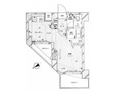 菱和パレス文京南(1K/2階)の間取り写真