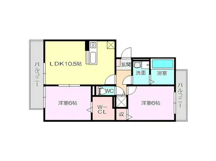 ガーデンハウス(2LDK/1階)の間取り写真