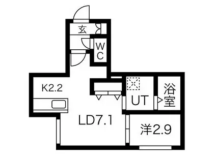 POLARIS HIBARIGAOKA(1DK/3階)の間取り写真