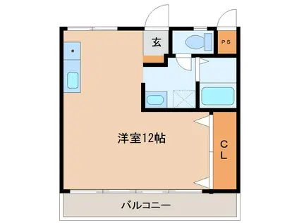 クレドビル(ワンルーム/7階)の間取り写真