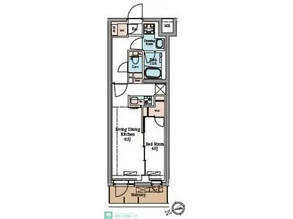 LUMINOUSつつじヶ丘(1LDK/4階)の間取り写真