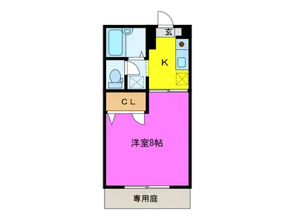 グレース(1K/1階)の間取り写真