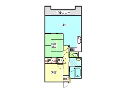 センコーハイツ金田(2LDK/5階)の間取り写真