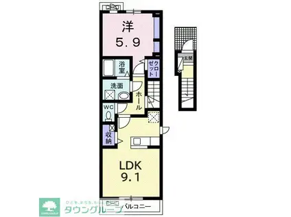 ナチュール(1LDK/2階)の間取り写真