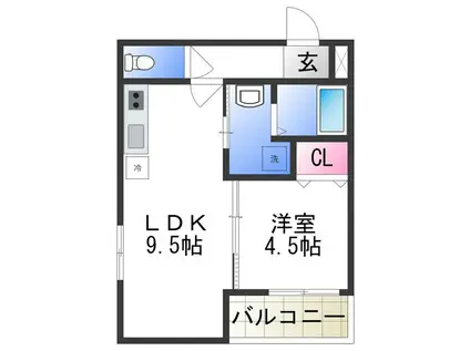 フジパレス和泉府中(1LDK/3階)の間取り写真