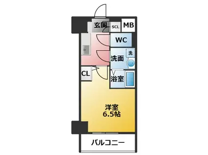 ディアレイシャス東別院IV(1K/8階)の間取り写真