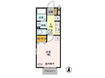 ピエトラポンテ(1K/2階)の間取り写真