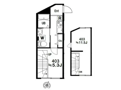 BLOOM TOWER NISHISHINJUKU(2K/4階)の間取り写真