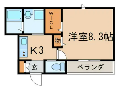 FLAT TRINITY(1K/1階)の間取り写真