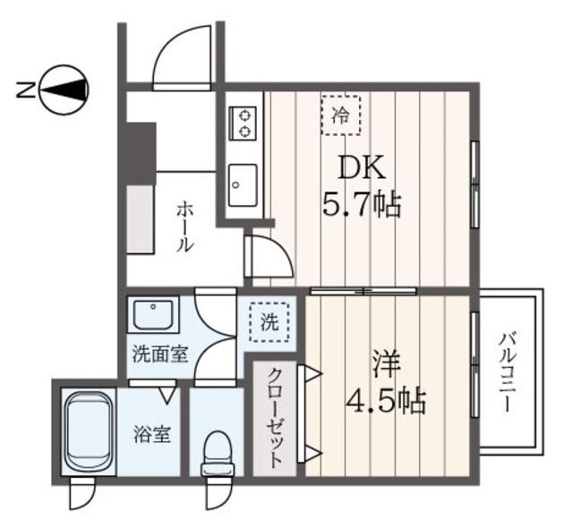ヴィラ・櫻(1DK/1階)の間取り写真