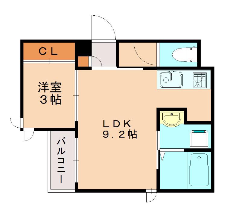REGALESTラフィエ(1LDK/1階)の間取り写真