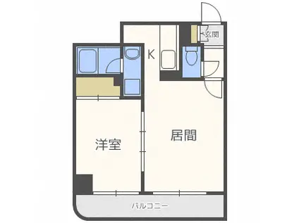 トミイビルNO.40(1LDK/2階)の間取り写真