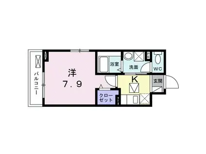 北総線 新柴又駅 徒歩9分 3階建 築3年(1K/1階)の間取り写真
