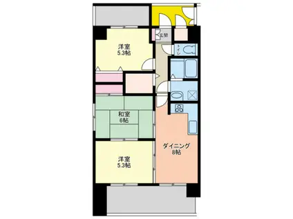 ALCARDEN海岸通(3DK/8階)の間取り写真