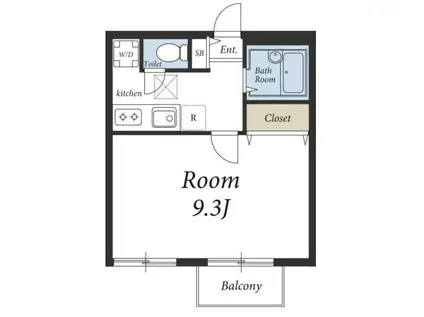 フローネ参宮橋(1K/1階)の間取り写真