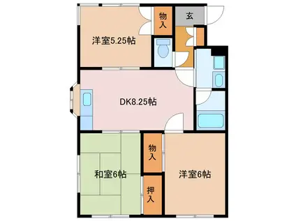 セントラルヴィレッジ(3DK/1階)の間取り写真