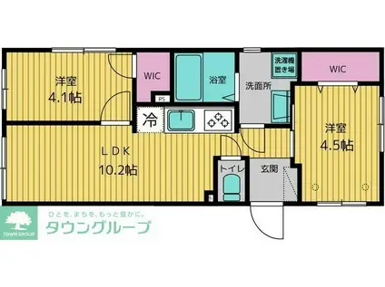 練馬レーベル(2LDK/1階)の間取り写真
