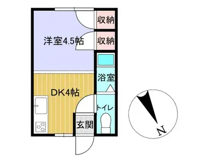 ビックウェイブ(1DK/2階)の間取り写真