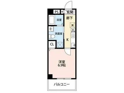 中台けやき苑(1K/4階)の間取り写真