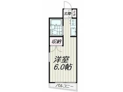 LA MIA CASA(ワンルーム/3階)の間取り写真