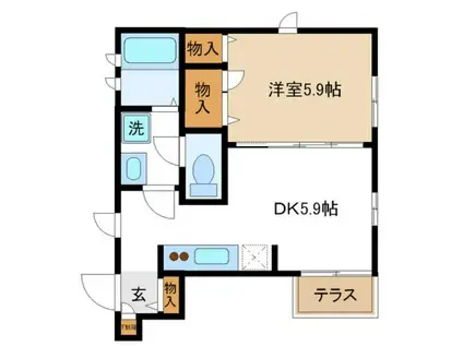 コーポ羽田(1DK/1階)の間取り写真