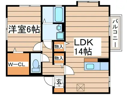 エクセレント K(1LDK/1階)の間取り写真