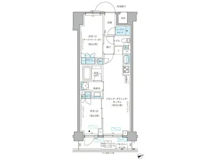 パークアクシス文京本郷(2LDK/4階)の間取り写真