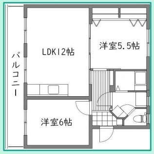 サンライズ柿澤(2LDK/2階)の間取り写真