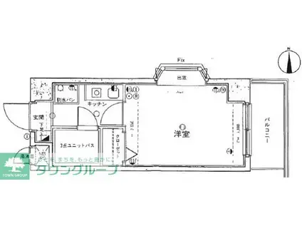 ライオンズマンション横浜三ツ沢(1K/3階)の間取り写真