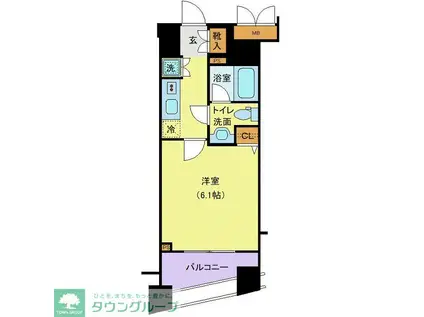 グラントゥルース練馬II(1K/12階)の間取り写真