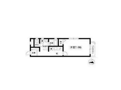 CASA PAZZO(1K/2階)の間取り写真