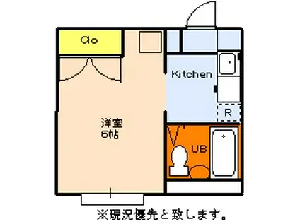 仙武会館(ワンルーム/2階)の間取り写真