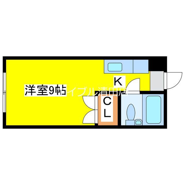 セントラルパレス(ワンルーム/2階)の間取り写真