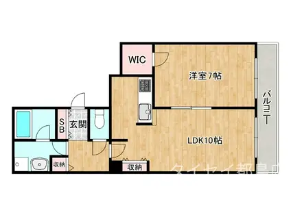 ローレルタワー梅田(1LDK/25階)の間取り写真
