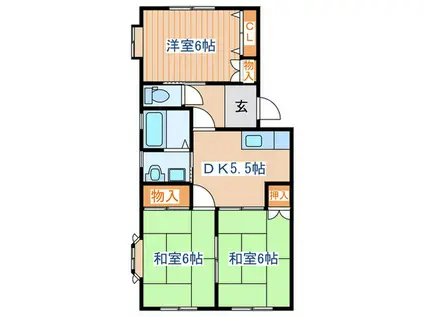 コーポエトワール(3DK/1階)の間取り写真