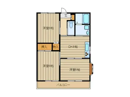 サンライズ田無ワン(3DK/1階)の間取り写真