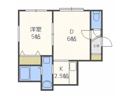 イコル栄通(1LDK/2階)の間取り写真