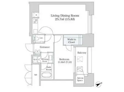 プラティーヌ西新宿(1LDK/5階)の間取り写真