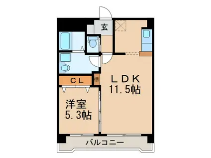 プロムナード彩(1LDK/2階)の間取り写真