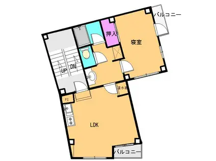 富士ストアービル(1LDK/2階)の間取り写真