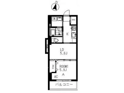コスモ和光12(1LDK/7階)の間取り写真