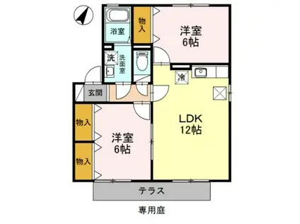 セントラルハイツ(2LDK/1階)の間取り写真