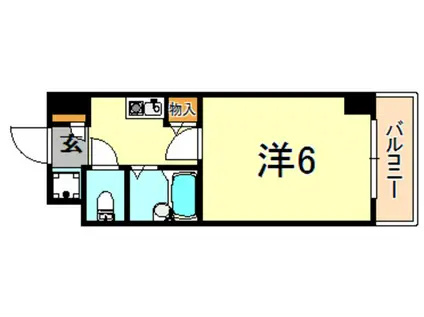 エステムコート芦屋西(1K/2階)の間取り写真