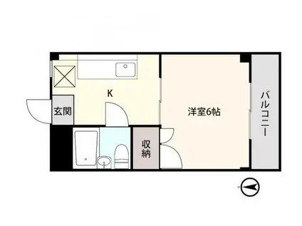 アシスト第3山形マンション(1K/4階)の間取り写真
