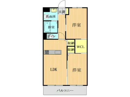 コンフォートREIWA(2LDK/1階)の間取り写真