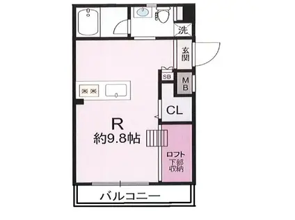 アリスコート上ノ丸(ワンルーム/1階)の間取り写真