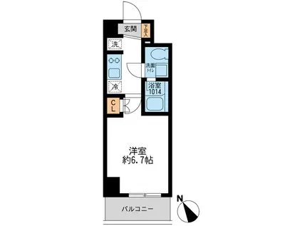 アーデン門前仲町(1K/4階)の間取り写真