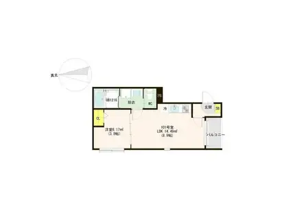 ハーモニーテラス福住町IV(1LDK/1階)の間取り写真